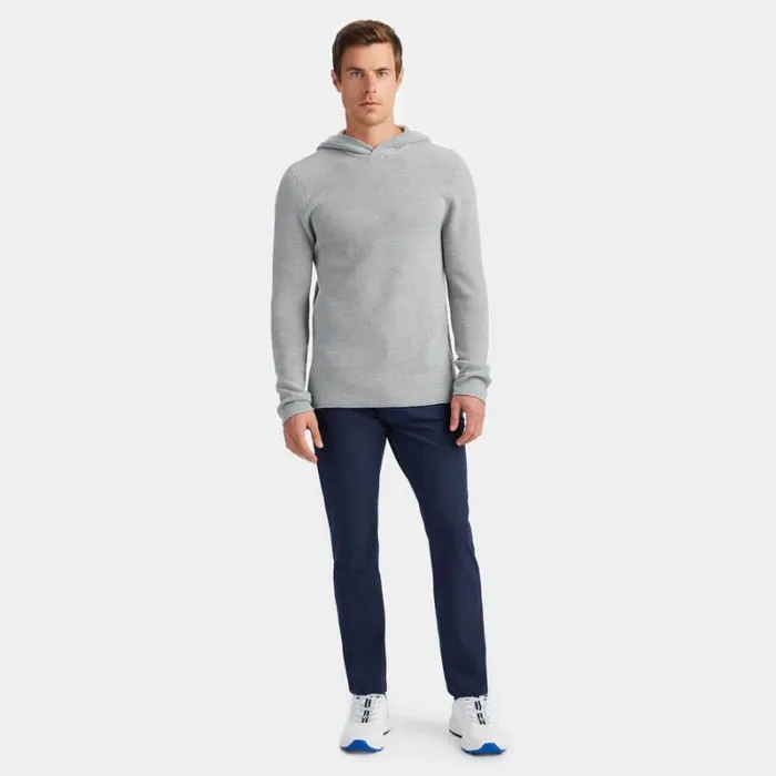 GFORE WAFFLE STITCH MERINO WOOL HOODED SWEATER Light Heather Grey Men Sweaters