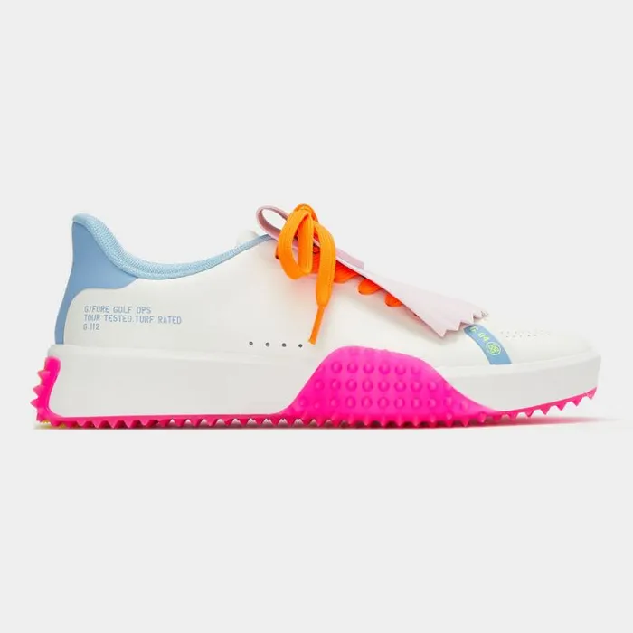 GFORE WOMEN039S G112 PU LEATHER KILTIE GOLF SHOE Snow Knockout Pink Women Golf Shoes