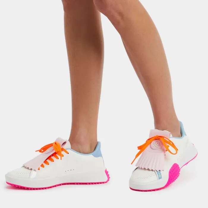 GFORE WOMEN039S G112 PU LEATHER KILTIE GOLF SHOE Snow Knockout Pink Women Golf Shoes