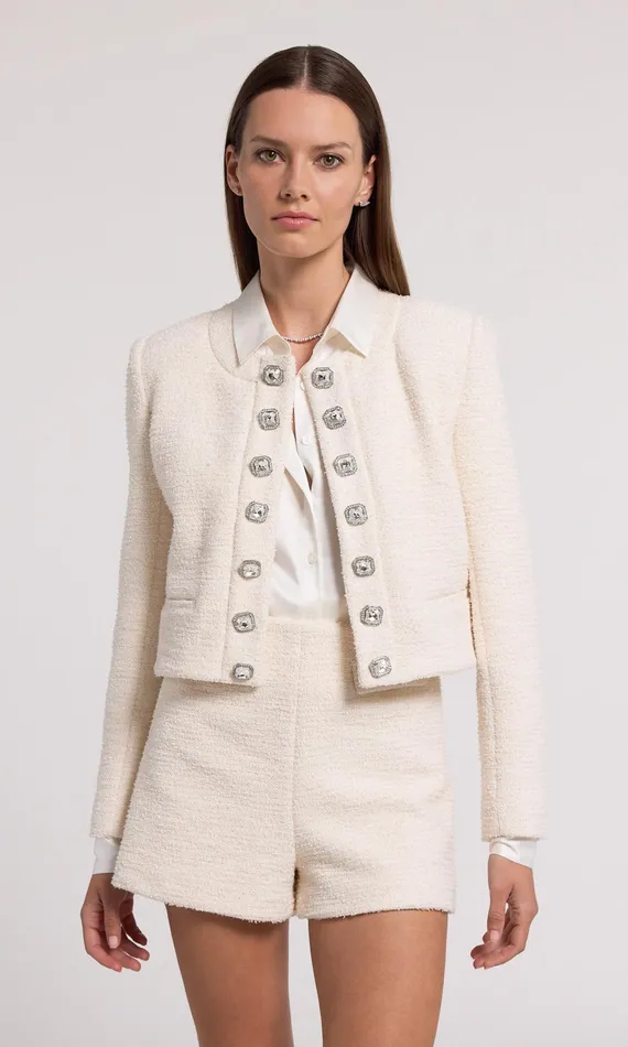 Generation Love Clothing Blazers and Jackets Kaiden Tweed Jacket Cream 8211 Women