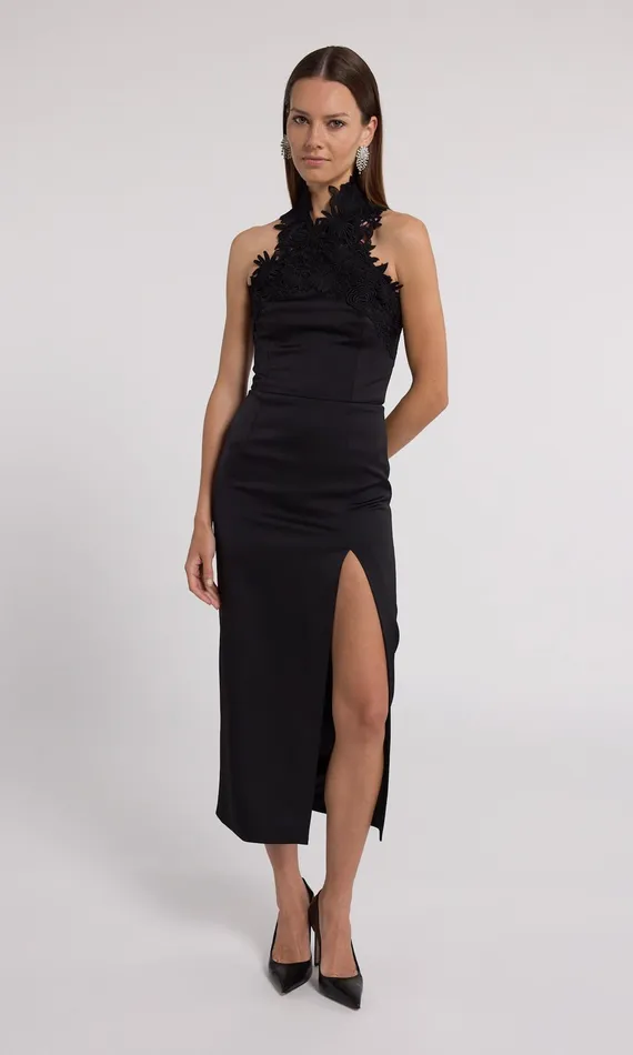 Generation Love Clothing Dresses Raven Lace Combo Halter Dress Black 8211 Women