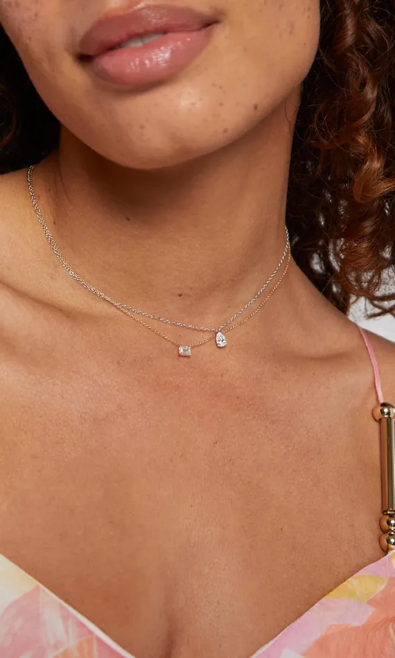 Generation Love Clothing Fine Jewelry Cherie Emerald Cut East West Pendant 51 Carat Yellow Gold 8211 Women