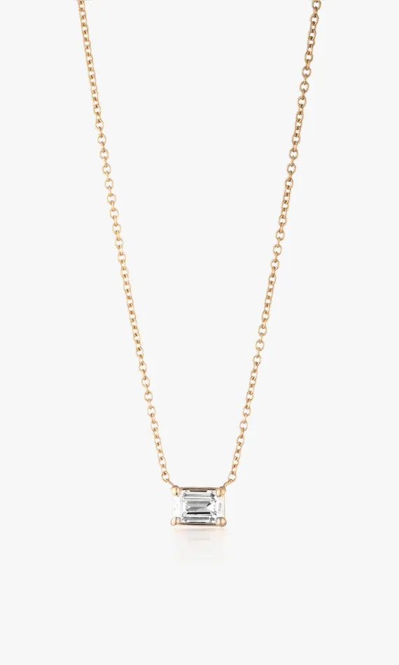 Generation Love Clothing Fine Jewelry Cherie Emerald Cut East West Pendant 51 Carat Yellow Gold 8211 Women