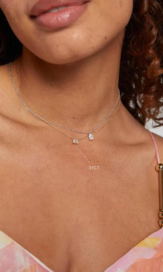 Generation Love Clothing Fine Jewelry Cherie Emerald Cut East West Pendant 51 Carat Yellow Gold 8211 Women