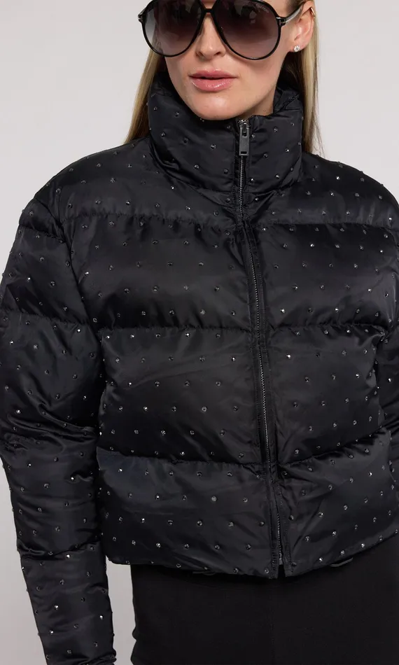 Generation Love Clothing Outerwear Rhoda Crystal Puffer Blackblack 8211 Women