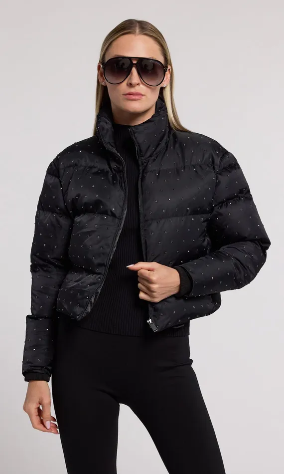 Generation Love Clothing Outerwear Rhoda Crystal Puffer Blackblack 8211 Women