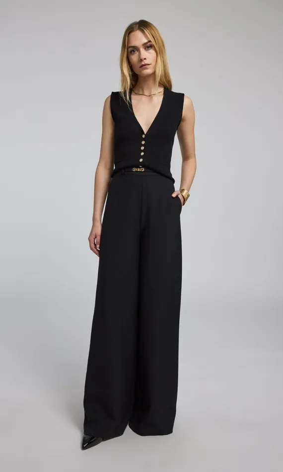 Generation Love Clothing Pants Johanna Suiting TurnLock Belted Pants Black 8211 Women
