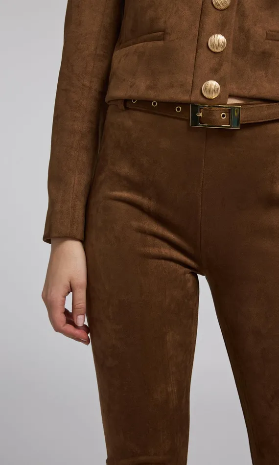 Generation Love Clothing Pants Lennon Belted Vegan Suede Legging Caramel 8211 Women