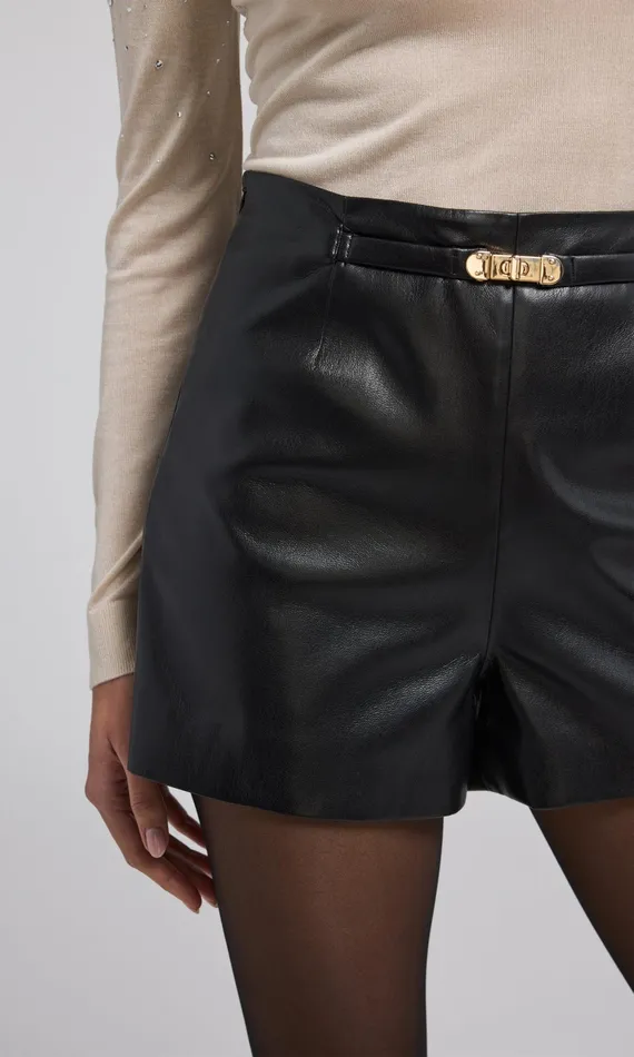 Generation Love Clothing Shorts Danny Belted Vegan Leather Shorts Black 8211 Women