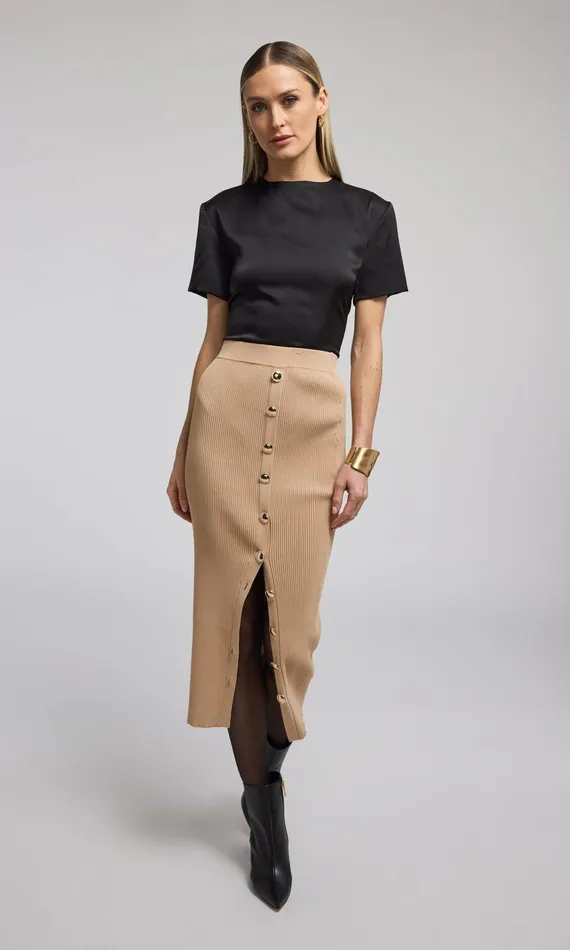 Generation Love Clothing Skirts Addie Rib Skirt Camel 8211 Women