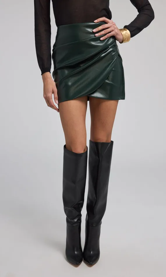 Generation Love Clothing Skirts Shyann Vegan Leather Mini Skirt Forest 8211 Women