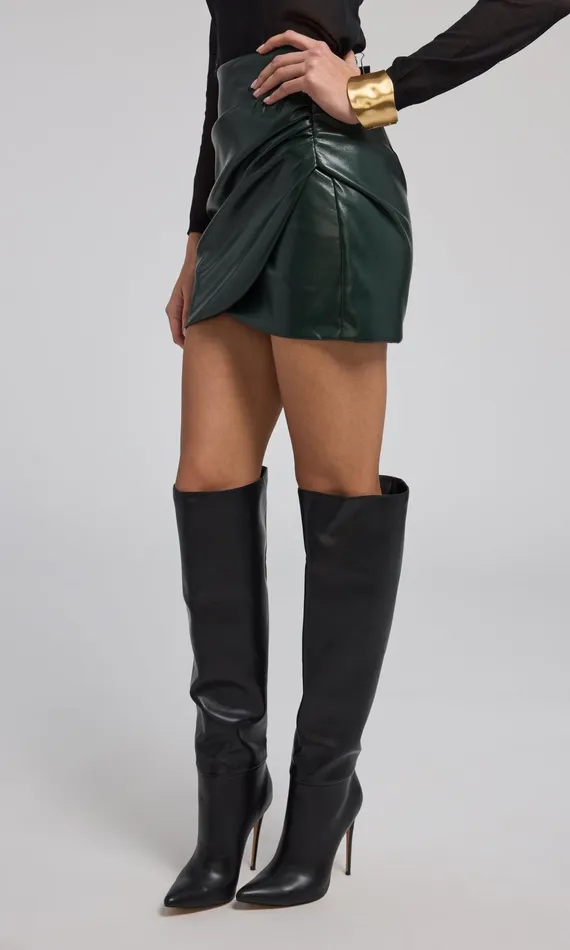 Generation Love Clothing Skirts Shyann Vegan Leather Mini Skirt Forest 8211 Women
