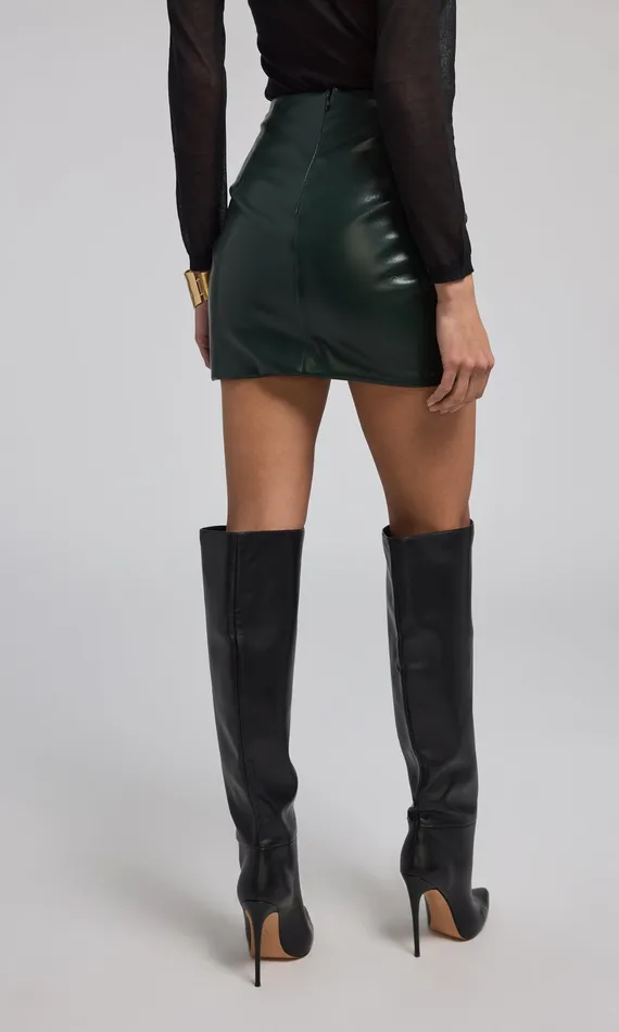 Generation Love Clothing Skirts Shyann Vegan Leather Mini Skirt Forest 8211 Women