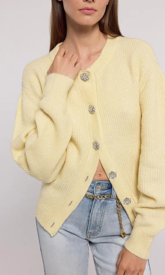Generation Love Clothing Sweaters and Sweatshirts Savera Cardigan Pale Yellow 8211 Women