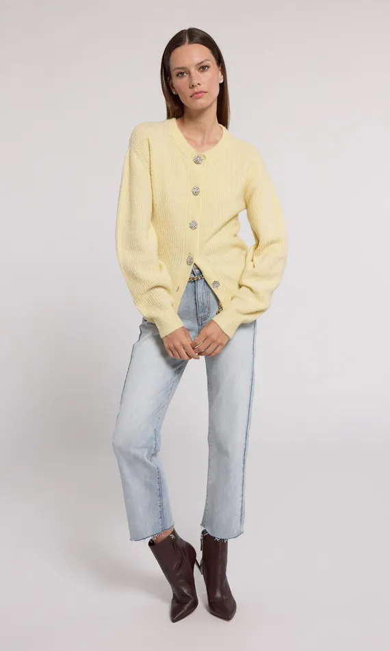 Generation Love Clothing Sweaters and Sweatshirts Savera Cardigan Pale Yellow 8211 Women