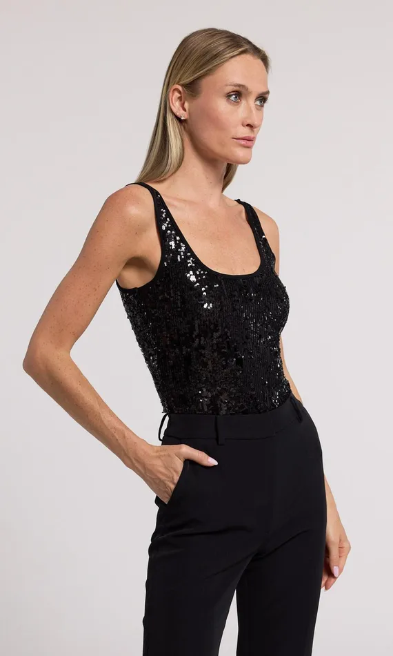 Generation Love Clothing Tops Dina Sequin Bodysuit Black 8211 Women
