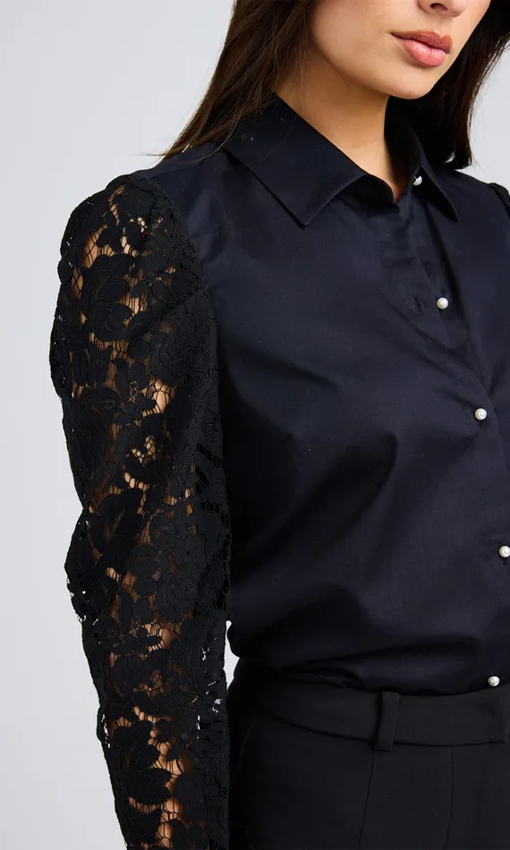 Generation Love Clothing Tops Pamela Lace Combo Shirt Black 8211 Women