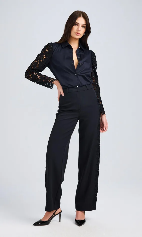 Generation Love Clothing Tops Pamela Lace Combo Shirt Black 8211 Women