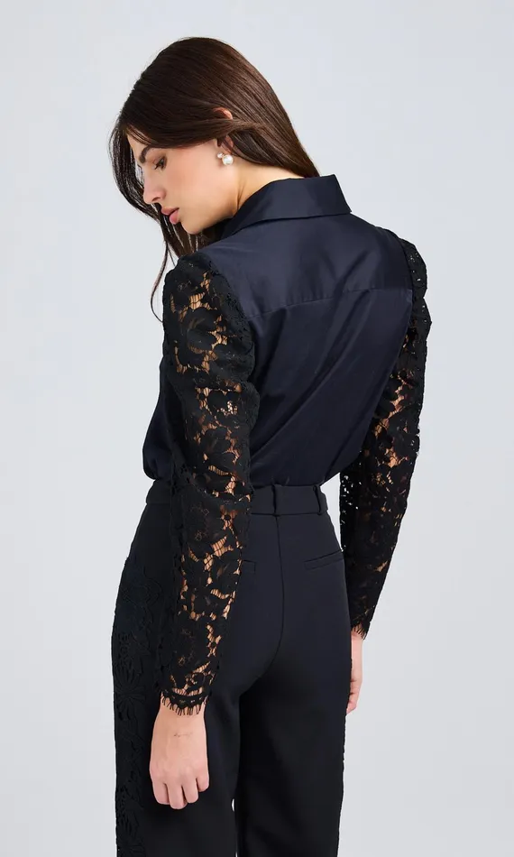 Generation Love Clothing Tops Pamela Lace Combo Shirt Black 8211 Women
