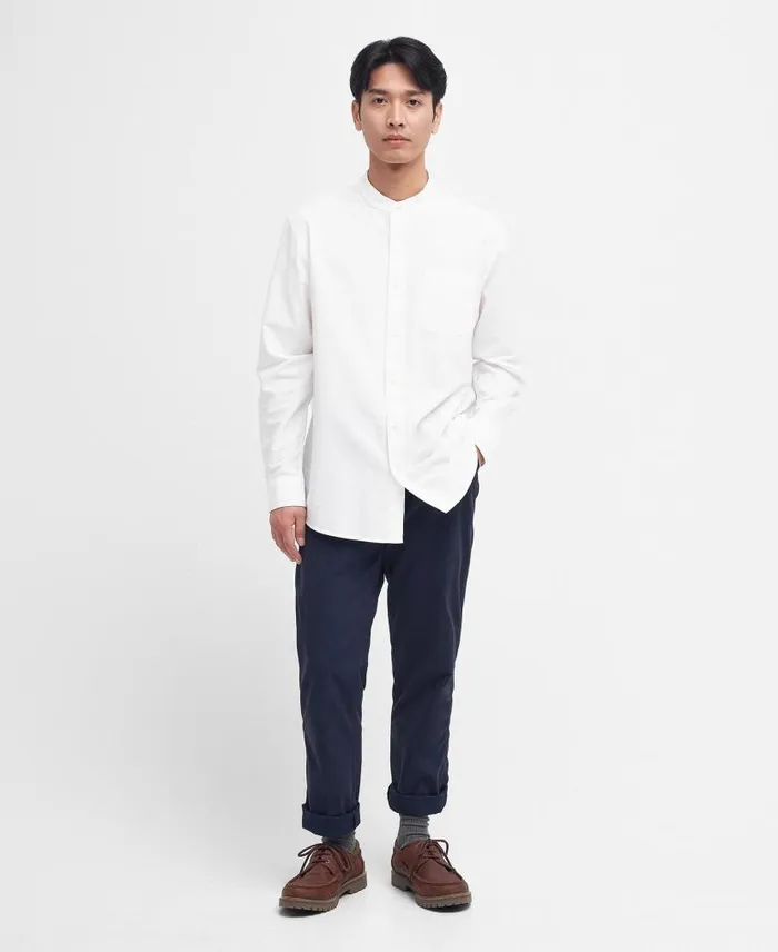 Gerrard Oversized LongSleeved Shirt Classic White Men Barbour Shirts