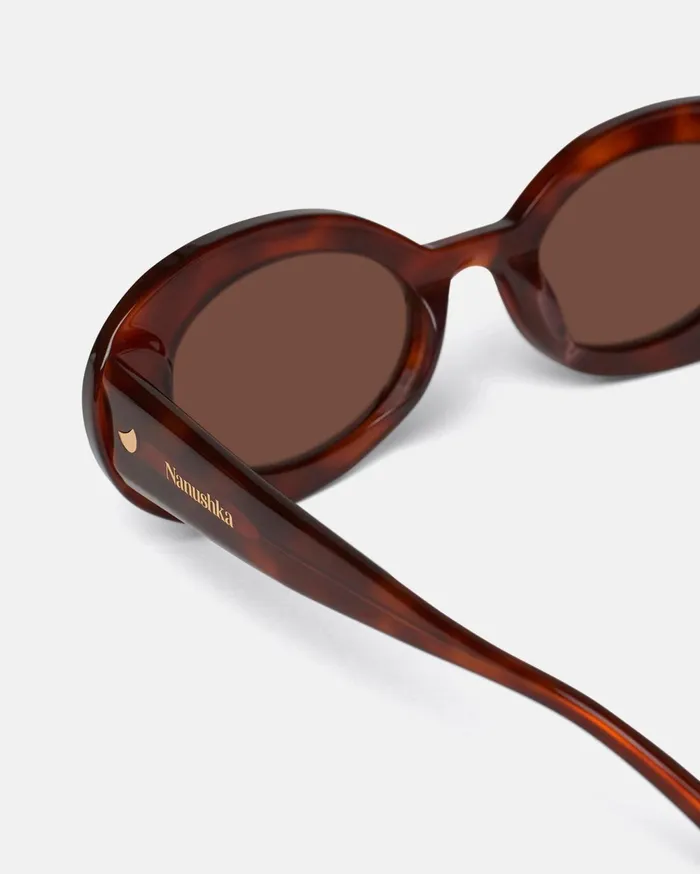 Giva BioPlastic Oval Sunglasses Light Turtle Women Nanushka Eyewear