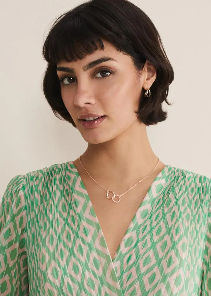 Gold Two Ring Necklace Rose Gold Women Phase Eight Jewellery