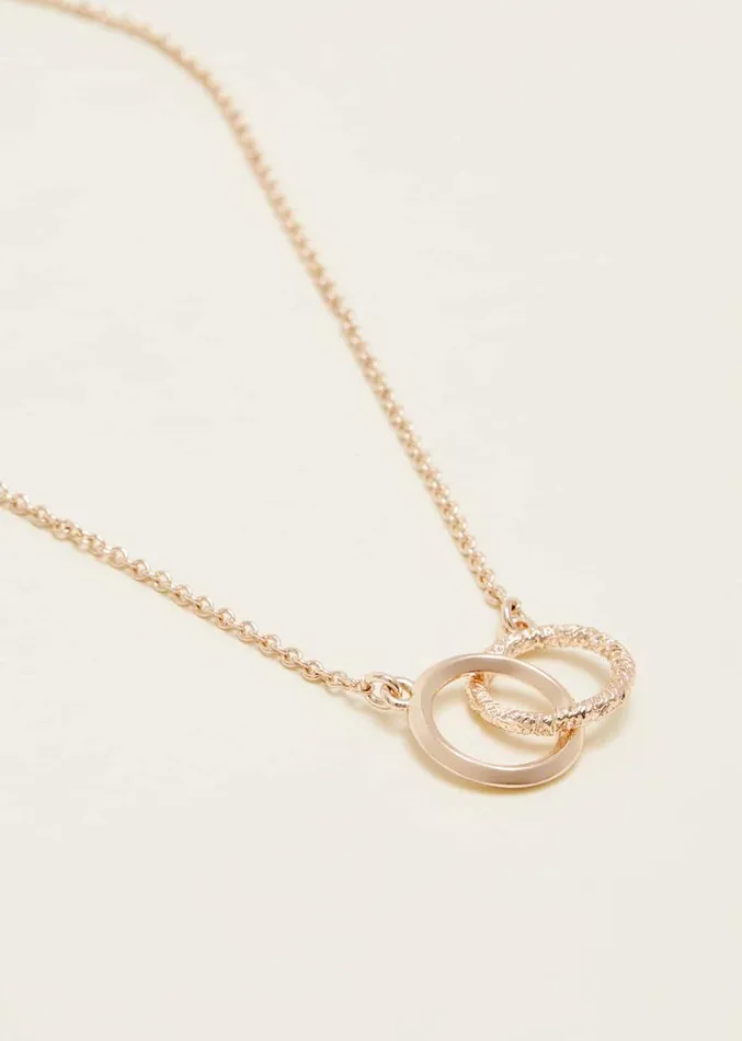 Gold Two Ring Necklace Rose Gold Women Phase Eight Jewellery