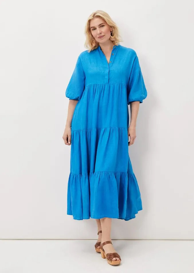 Gracie Tiered Maxi Dress Azure Blue Women Phase Eight Dresses