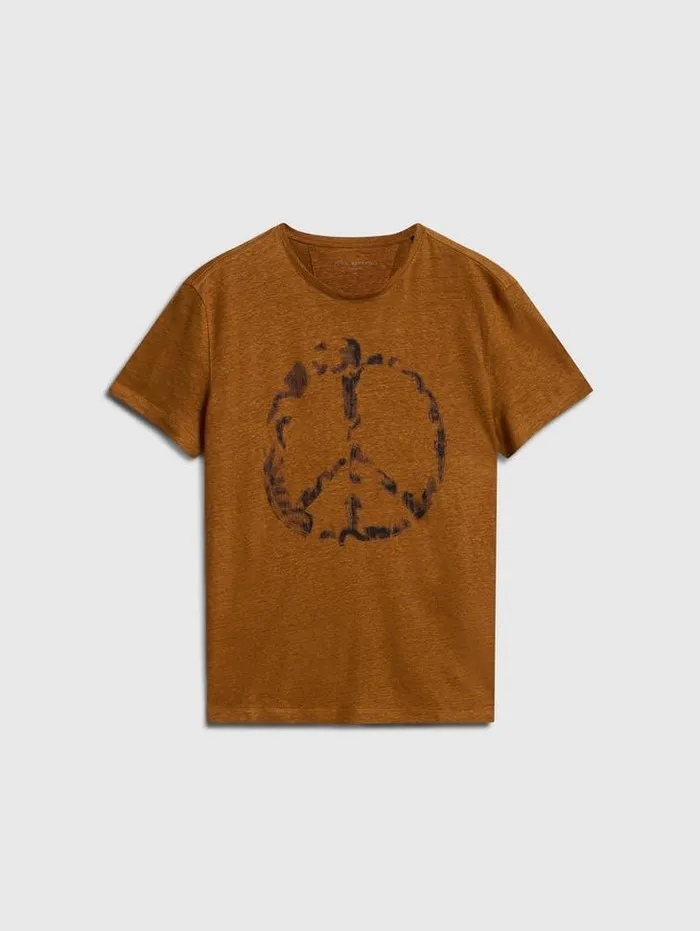 Graphic Tees Men John Varvatos SPRAY PEACE TEE Flax Heather
