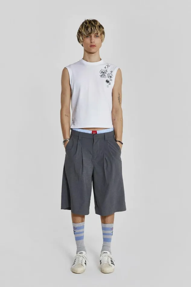 Grey Goliath Tailored Shorts Grey Men Jaded London Shorts and Jorts