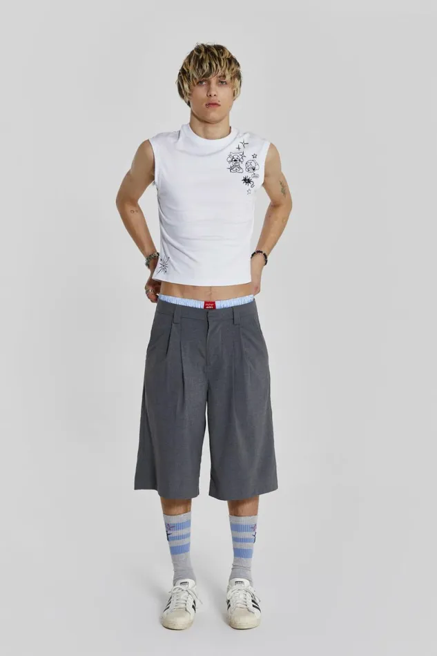 Grey Goliath Tailored Shorts Grey Men Jaded London Shorts and Jorts Grey Goliath Tailored Shorts Grey Men Jaded London Shorts and Jorts