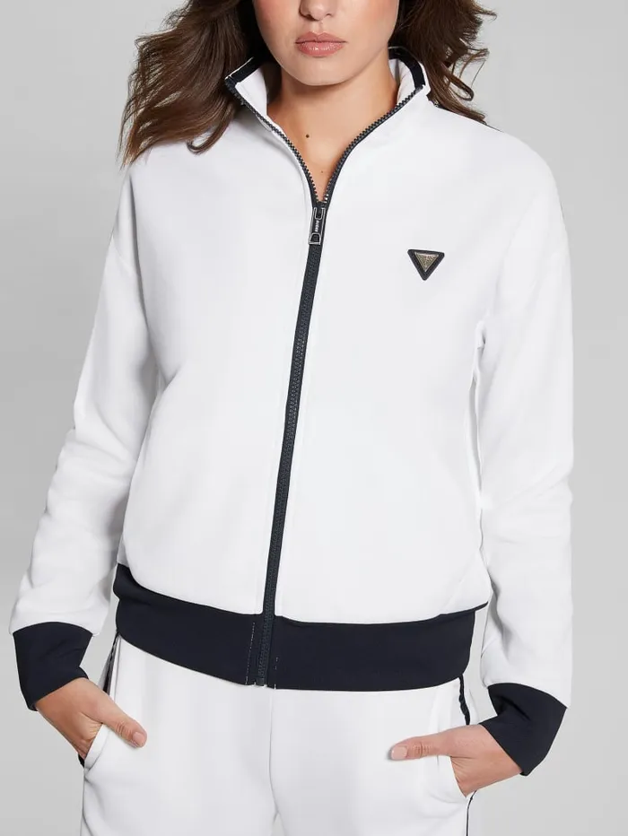 GUESS Activewear Eco Mylah FullZip Sweatshirt White 8211 Women