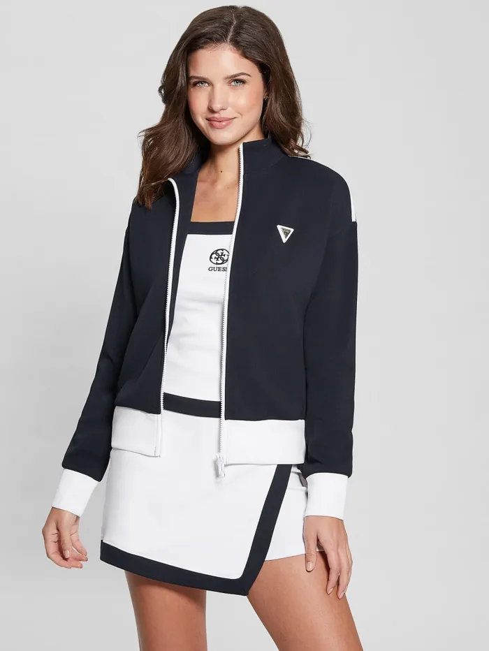 GUESS Activewear Eco Mylah FullZip Sweatshirt White 8211 Women