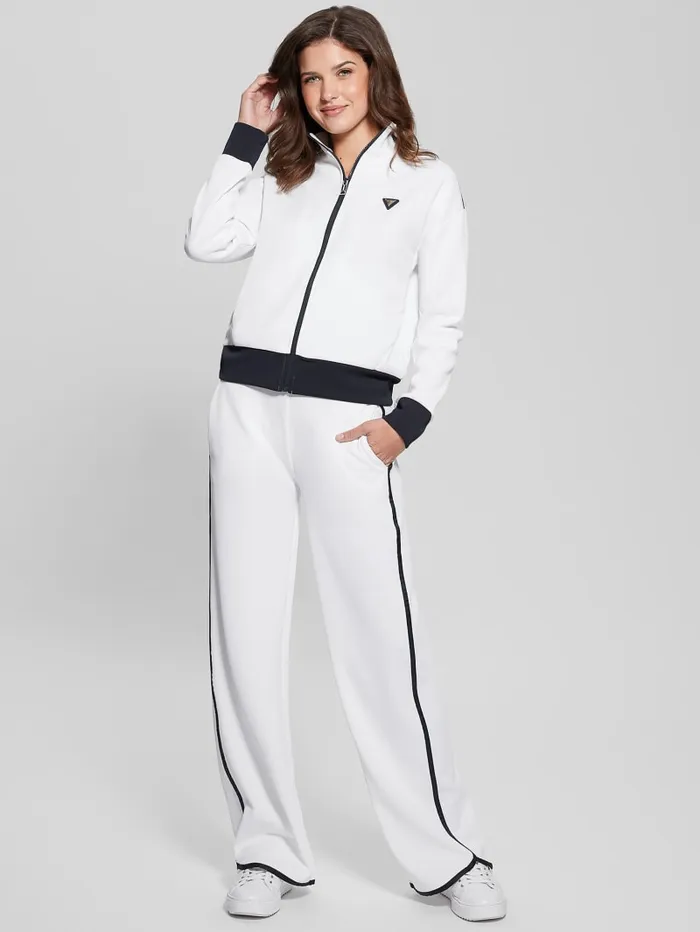 GUESS Activewear Eco Mylah FullZip Sweatshirt White 8211 Women