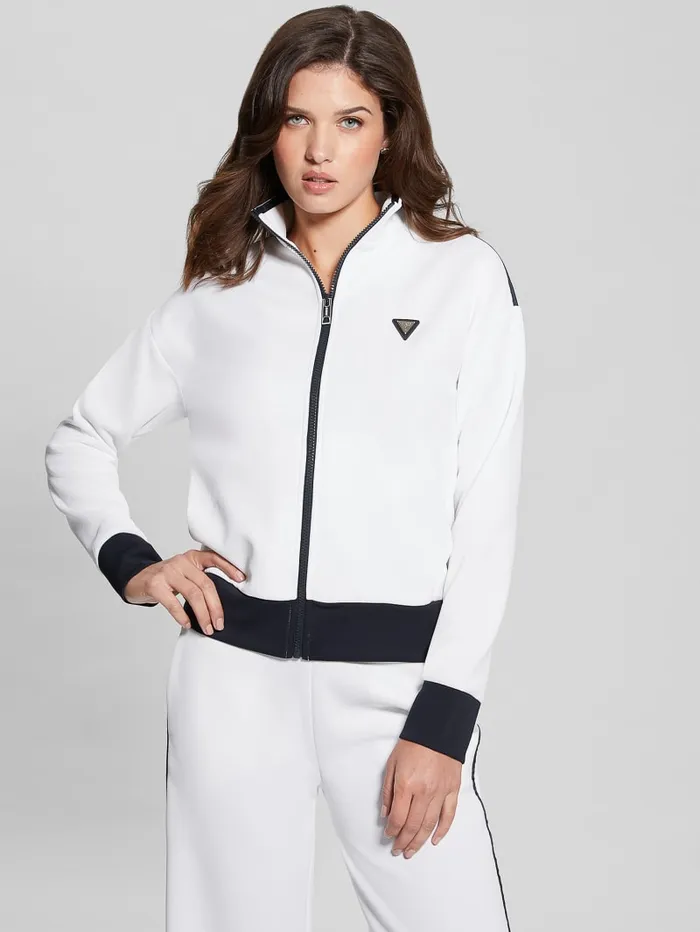 GUESS Activewear Eco Mylah FullZip Sweatshirt White 8211 Women
