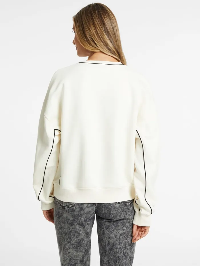 GUESS Activewear Oversized Contrast Piping Logo Sweatshirt Red 8211 Women