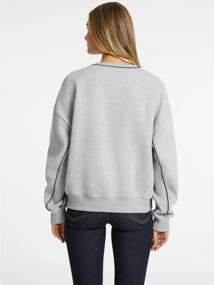 GUESS Activewear Oversized Contrast Piping Logo Sweatshirt Red 8211 Women