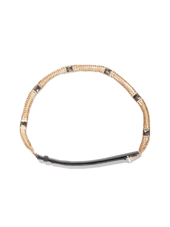 GUESS Belts Leather and Rhinestone Chain Belt Black 8211 Women