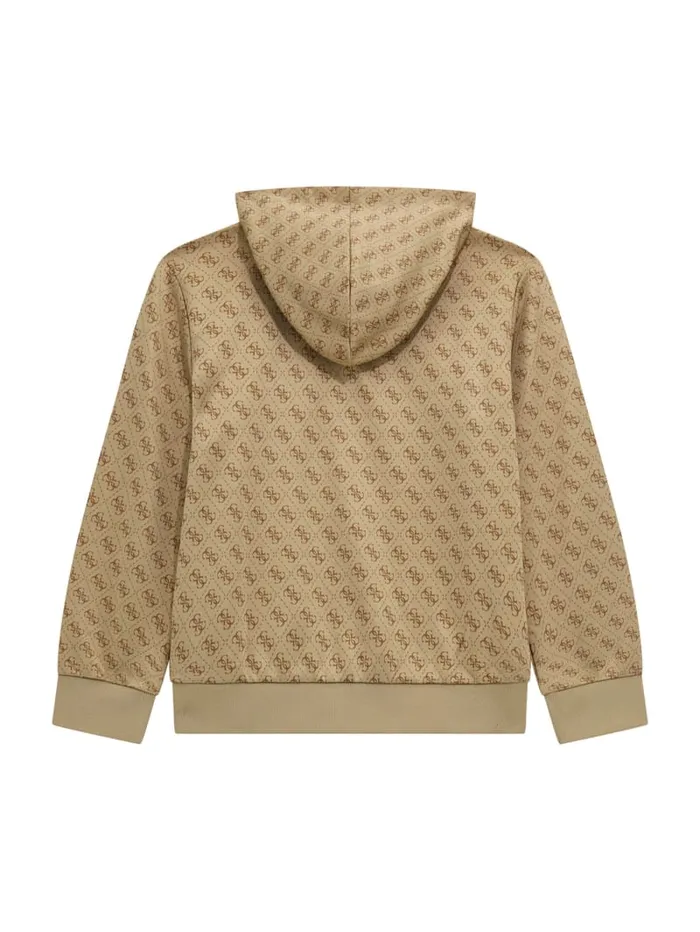 GUESS Big Boy 7 14 Eco Mini Me Signature Hoodie 816 Brown 8211 Kids