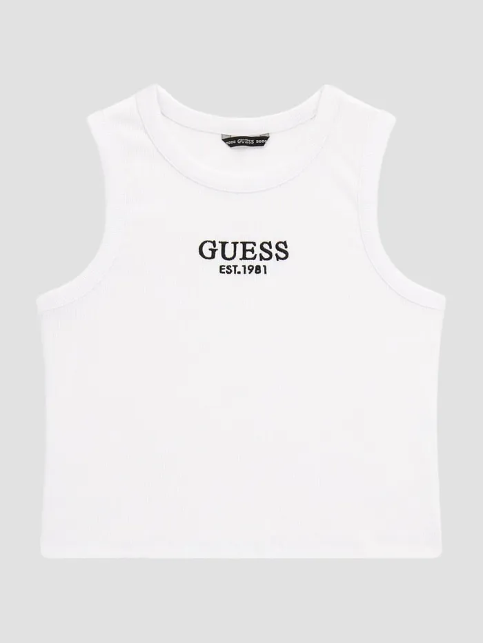 GUESS Big Girl 7 14 Eco Ribbed Midi Tee 716 White 8211 Kids