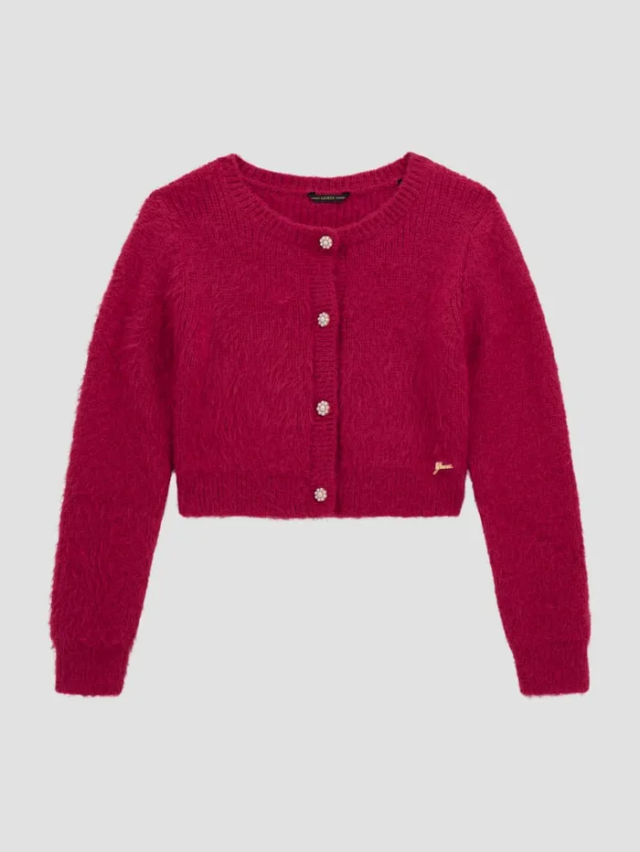 GUESS Big Girl 7 14 Fuzzy Cardigan 716 Pink 8211 Kids