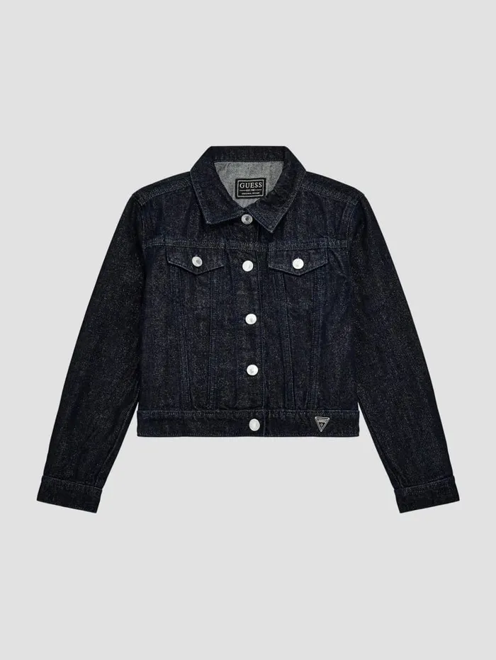 GUESS Big Girl 7 14 Lurex Denim Jacket 716 Black 8211 Kids