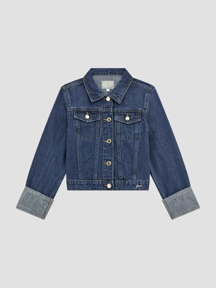 GUESS Big Girl 7 14 Lurex Denim Jacket 716 Blue 8211 Kids