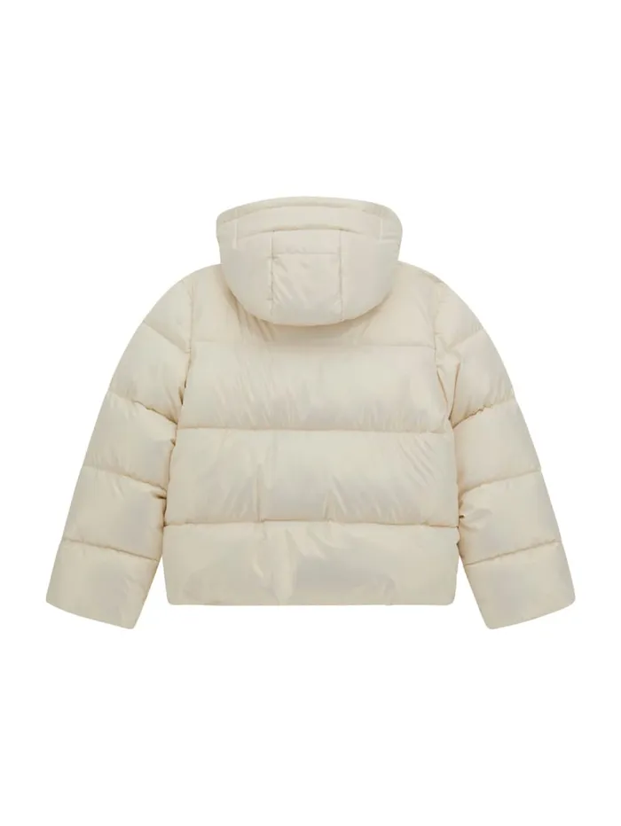 GUESS Big Girl 7 14 Shimmer Logo Hooded Puffer Jacket 716 White 8211 Kids