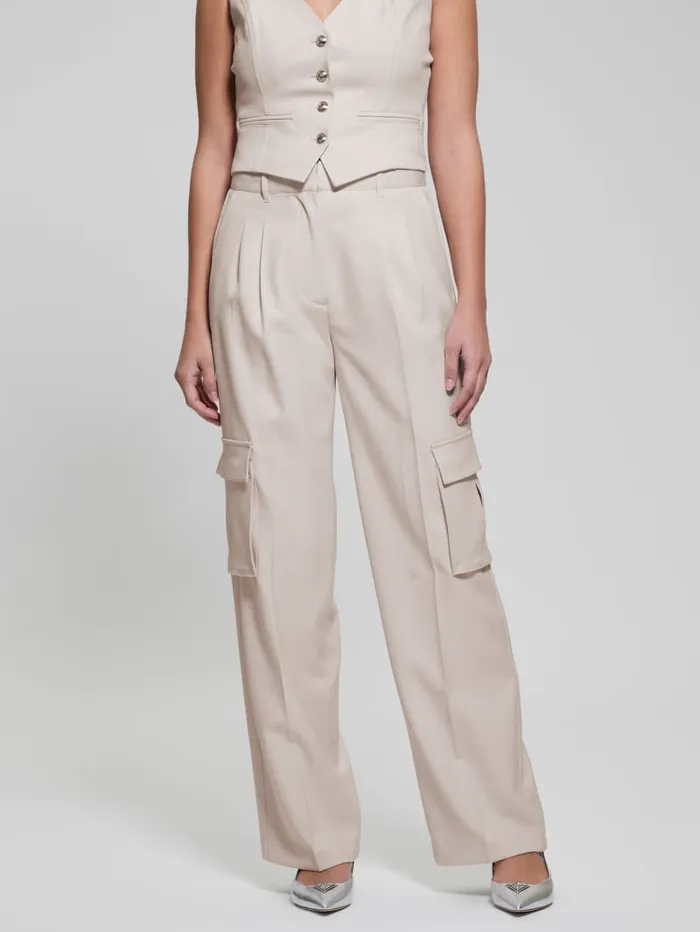 GUESS Bottoms Eco Matea Perfect Cargo Pants Beige 8211 Women