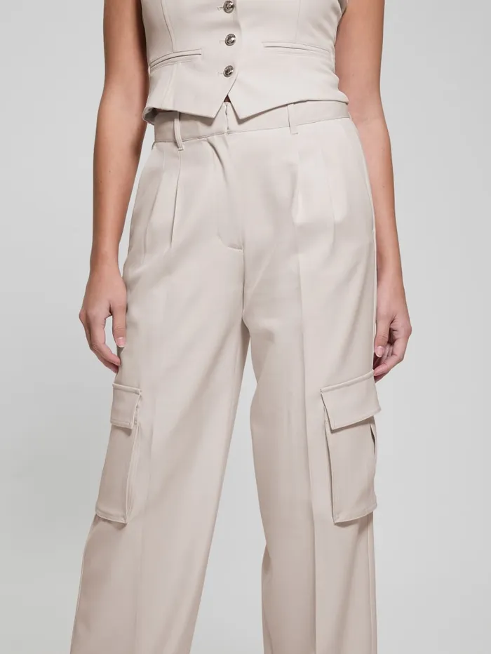 GUESS Bottoms Eco Matea Perfect Cargo Pants Beige 8211 Women