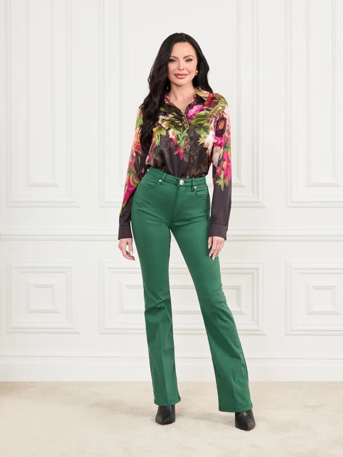 GUESS Bottoms New Kayla Denim Pant Green 8211 Women