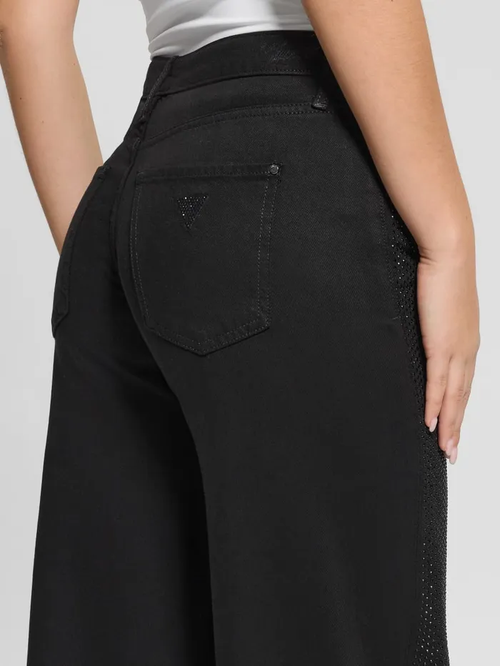 GUESS Bottoms Rhinestone Sexy Palazzo Pants Black 8211 Women
