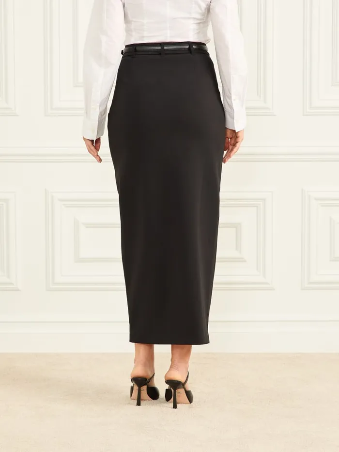 GUESS Bottoms WellSuited Belted Maxi Skirt Black 8211 Women