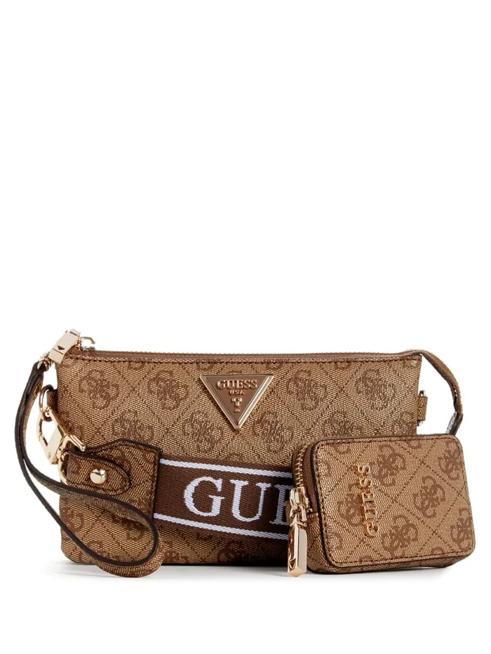 GUESS Crossbodies Latona Quattro G Mini Crossbody Brown 8211 Unisex